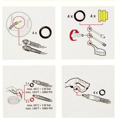 Joints toriques pour Nettoyeur pour Lance de Nettoyeur pour K2 K3 K4 K5 K6 K7 2.640-729.0 Kit de, Ensemble de 20 pièces (1/5)