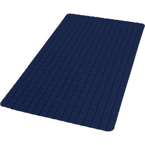 Trade Shop - Tappeto Tappetino Antiscivolo Per Bagno Arredo 69x39cm Blu Con Quadratini 69899 - (1/2)