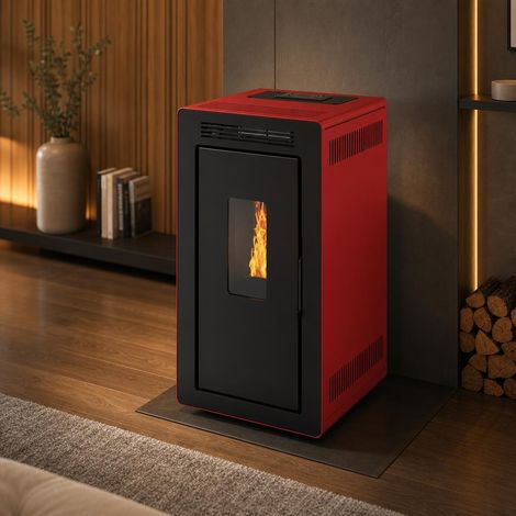 Hidroestufa Dalia 14 kW Muspel + turbuladores 10 minutos autolimpiable, programación, hasta 115 m² (1/5)