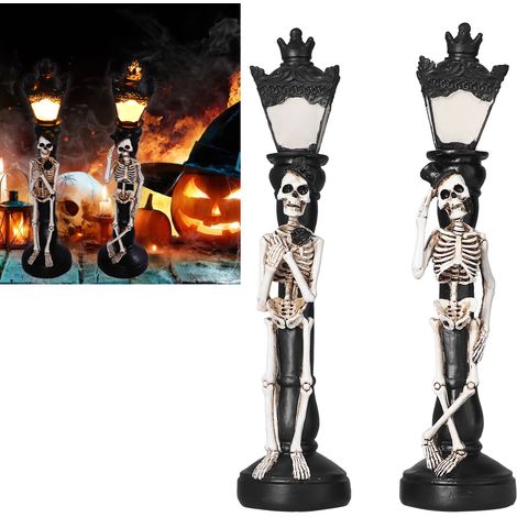 Bougie miniature fantôme en forme de crâne pour Halloween, lampadaire fantôme, décoration rétro pour fête de famille (1/5)