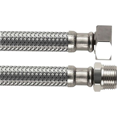 Flexible MÂLE-FEMELLE 50 cm BOUTTÉ Ø13 mm avec filetage MÂLE 15x21 / FEMELLE 20x27