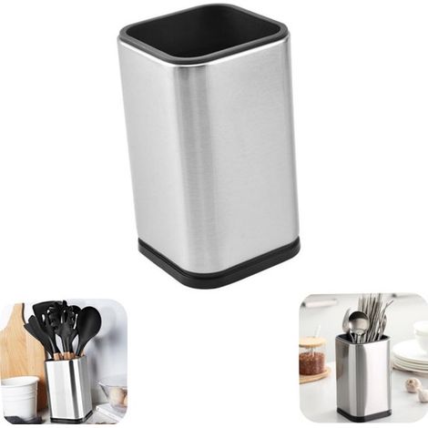 Étagère de rangement pour couverts en inox - range-couteaux et cuillères pour cuisine, argent, 11 x 12 x 17 cm (1/5)