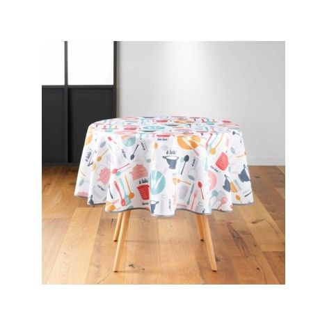 Nappe ronde (0) 160 cm pvc imprime kitchen Multico (1/3)