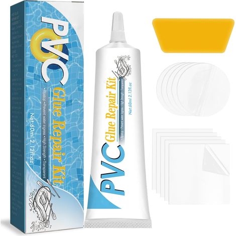 Kit de Réparation de Piscine, Rustine Piscines, Rustine Matelas Gonflable, Réparation Spa Gonflable, Reparation Liner Piscine Imperméable et Transparent, pour Matelas Pneumatiques, Gonflables (1/5)