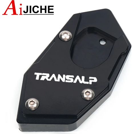 (TRANSALP Noir) Extension de béquille latérale CNC compatible avec HONDA XLV 600 650 700 TRANSALP DOMINATOR NX650 FMX650 maxpower (1/4)