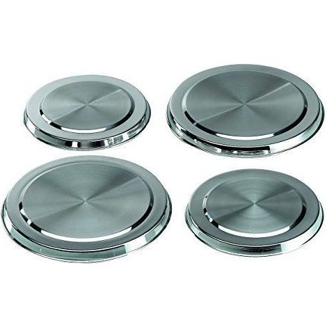 4 CACHE PLAQUES DE CUISSON EN INOX 2 X 17 CM + 2 X 21 CM