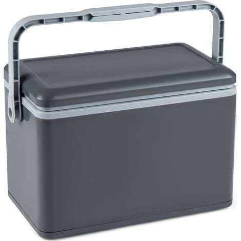 Borsa termica portatile rigida da 12 litri con maniglia, grigio scuro