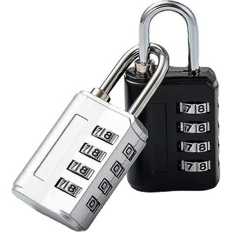 Lot de 2 cadenas à combinaison noirs et argentés (1/3)