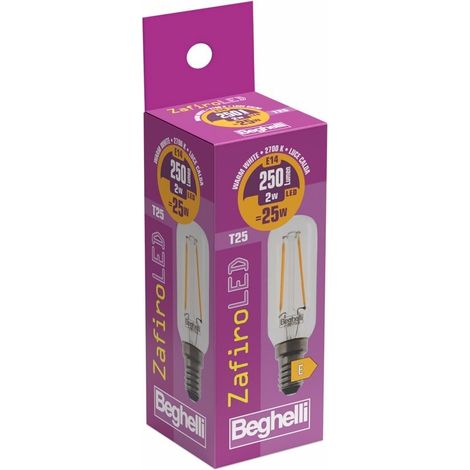 LAMPADINA TUBOLARE T25 ZAFIRO LED 2W E14 2700K (1/2)
