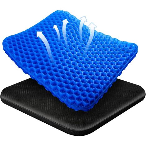 Gel-Sitzkissen, Anti-Dekubitus-Kissen, atmungsaktives Gel-Druckentlastungskissen mit rutschfestem Bezug (1/5)