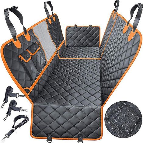 Dog Car Seat Cover for Back Seat of Car/Truck/SUV, Waterproof Dog Car Hammock with Mesh Windows, Dog Harness, Durable Pet Car Seat Cover, Scratch Res (1/5)