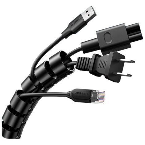 Cache Cable Diamètre 22 mm - Longueur 2 m Gaine Electrique pour Le Bureau et la Maison TV/Ordinateur/Audio, pour Cable Management ou Cacher Les câbles, Noir Coupe Bricolage (1/4)
