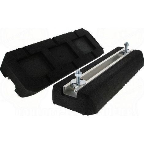 Support clim au sol anti-vibration 600 mm – Caoutchouc – Capacité 500 kg – Fixation visserie alu – Jeu de deux pieds – CBM