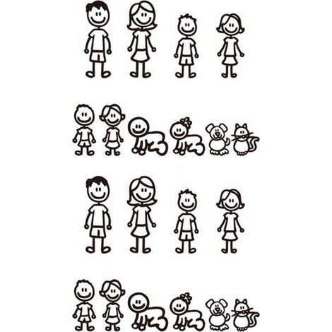 Lot familial de 20 autocollants pour voiture, y compris des autocollants porte-bonheur pour animaux de compagnie (1/4)