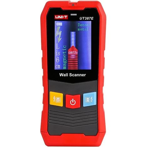 Detector de metales 4 en 1 UT387E, UT387S y UT387LM, escáner de pared, detector de vigas, voltaje CA, cable con corriente para el hogar (UT387E)