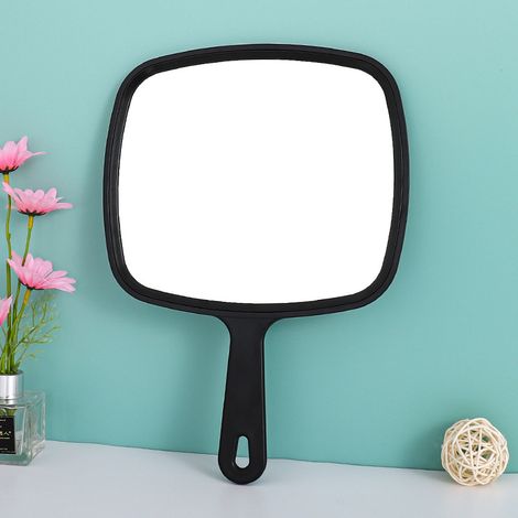 Miroir barbier noir rectangulaire professionnel avec poignée, pour salon (1/5)