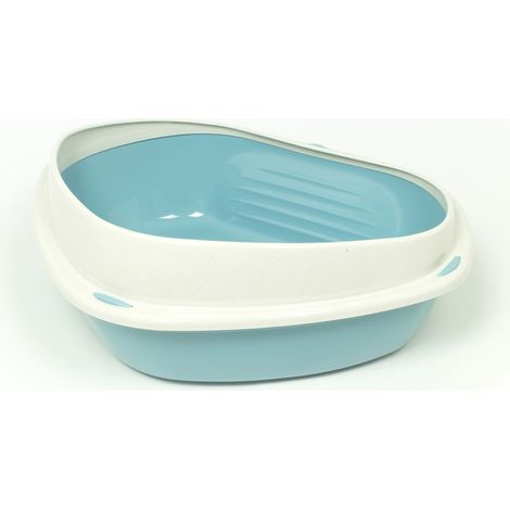 Lettiera Toilette Per Gatti Angolare 58x48x20,5cm Modello 700091 Colore Azzurro (1/4)