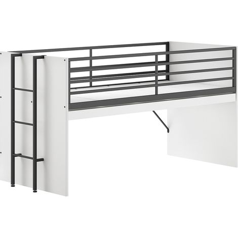 Letto a mezza altezza 90x200 con rete a doghe Vipack Sam Bianco