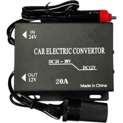 Convertisseur d'alimentation Voiture 20A Voiture Convertisseur de Puissance d'alimentation transformateur abaisseur 24V Type Allume Cigare 12V (1/5)