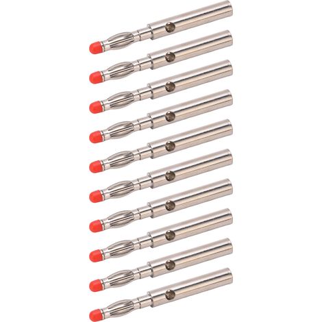 Lot de 10 connecteurs mâles banane en cuivre 4,0 mm (réf. 21.430) pour instruments de test (1/5)