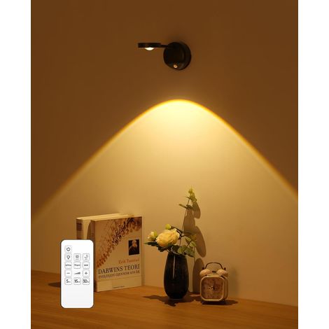Applique a LED - Facile da installare per camera da letto, più lampada da parete, 3 modalità di colore, oscuramento infinito, montaggio a parete, faretto ricaricabile tramite USB, luce da parete regol (1/5)