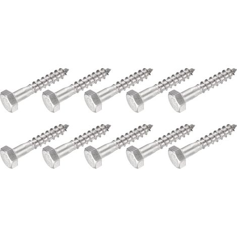 Hex Tirefond Vis (M6x30mm)25pcs, 304 Inox Acier Autotaraudeurs Bois Boulons - pour Ménage Applications (1/5)