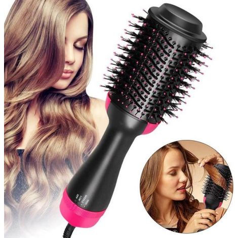 Brosse Soufflante Rotative - Brosse Lissante Chauffante 1000 W - Céramique Tourmaline - Pour Cheveux Secs ou Humides - 4 Vitesses - 1 Pièce (1/3)