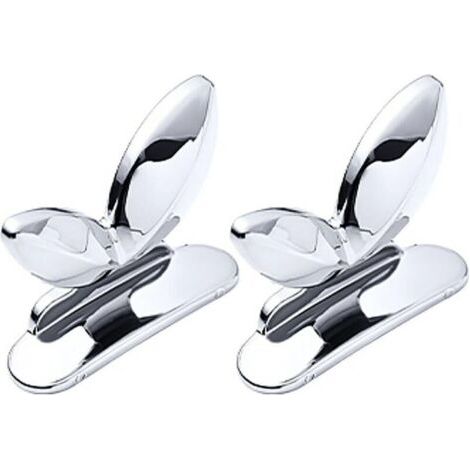 Lot de 2 poignées de levage pour abattant de WC - Pour divers accessoires de salle de bain - Argenté-Chrom (1/4)
