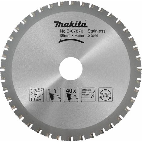 Lame de scie Makita B-07870, 185mm 40 dents