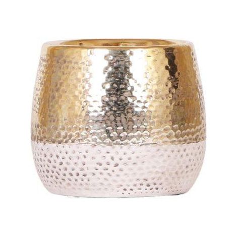 Cache-pot Décoratif en Céramique Doré Brillant pour Plantes d'Intérieur Ø 9 cm - PANGIVO (1/3)