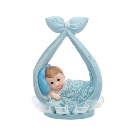 Figurine de gâteau garçon avec une écharpe bébé garçon