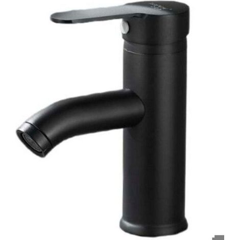Robinet lave-mains noir mat - Mitigeur eau chaude / eau froide - Noir (1/5)