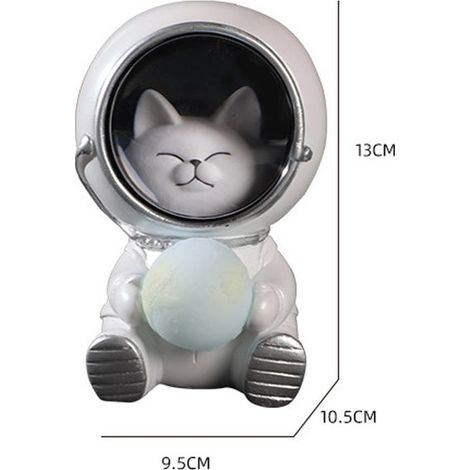 Luce notturna a LED a forma di astronauta per la cameretta dei bambini, lampada lunare per astronauti, lampada decorativa da scrivania a forma di guardiano della galassia, regalo di compleanno (gatto (1/2)
