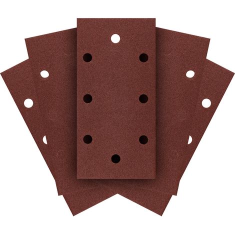 Klett-Schleifpapier 93 x 185 mm, Körnung P120, 5 Stück, mit 8 Löchern (1/5)