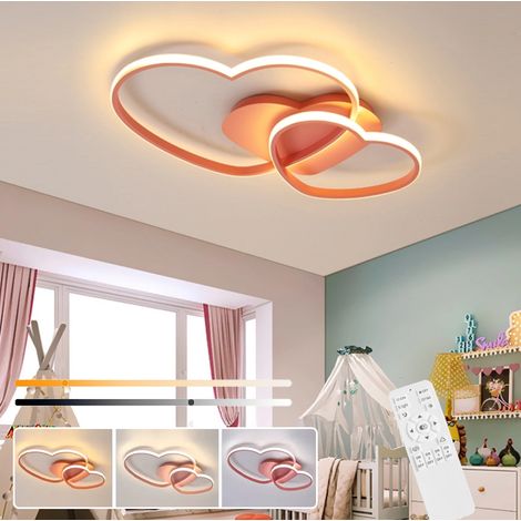 Plafonnier LED à intensité variable, plafonnier en forme de cœur avec télécommande, lustre LED à économie d'énergie, 3 températures de couleur, 50 cm (1/5)