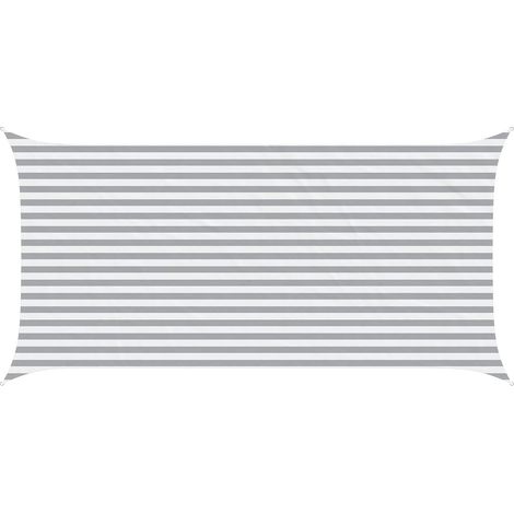 Toldo Vela de Sombra Gris claro y blanco. 5 x 2,5 m vidaXL