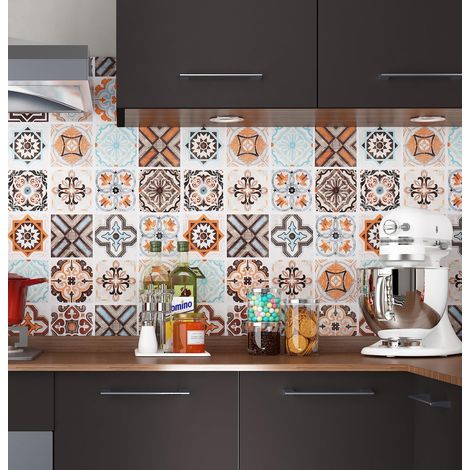 Thick Credence Adhesive for Kitchen Cement Tiles 40 cm x 5 m Roll of Adhesive Decorative Wall Washable Tiles Adhesive Bathroom Vinyl Adhesive Furniture Cabinet Floor Covering (1/5)
