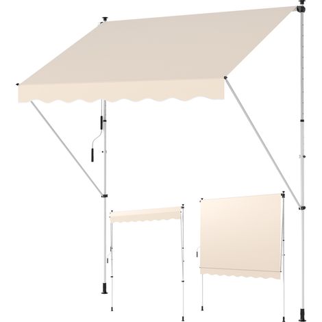 Store Extérieur Réglable 3x1,5 m – Structure Aluminium pour Terrasse et Jardin – Beige