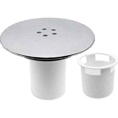 Cache-siphon de douche, cache-trou de bonde de douche 90 mm/115 mm, finition chromée (1/5)