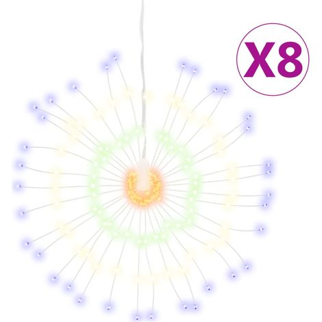 Étoile rayonnante de Noël,Décoration de Noël 140 LED 8 pcs multicolore 17 cm CFW35410 (1/5)