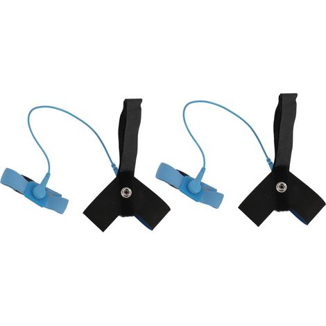 Lot de 2 sangles de mise à la terre antistatiques pour talon, réglables, élastiques, avec boucle. (1/5)