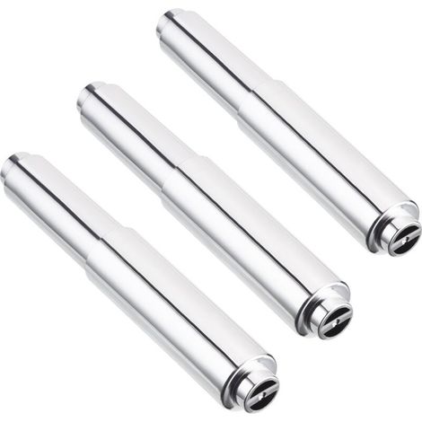 3 Pack Spring Loaded Plastic Toilet Paper Holder Roll (Silver) (1/5)