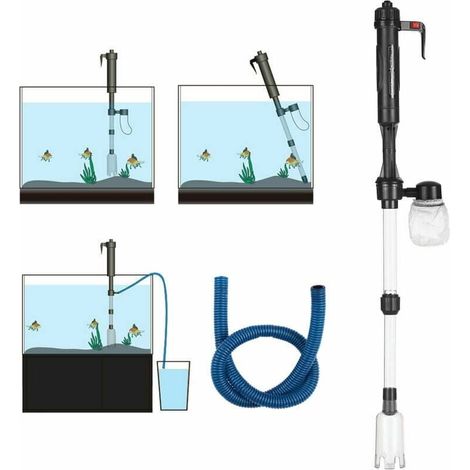 Aquarium Vacuum Cleaner and Siphon, Electric Aquarium Water Changer, Sand Washer, Vacuum Cleaner, Siphon Aquarium Gravel Cleaning Tool, EU Plug MUMU