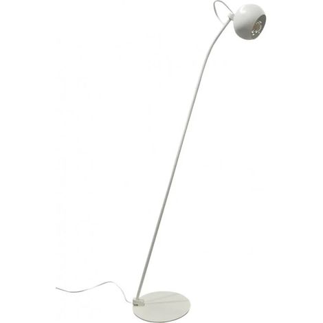 Lampadaire 126 cm fin en métal blanc et abat-jour rond - PIXAR 8488 (1/5)