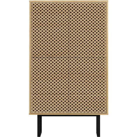 Commode en Bois Diamant "Camden" 140cm Naturel (1/5)