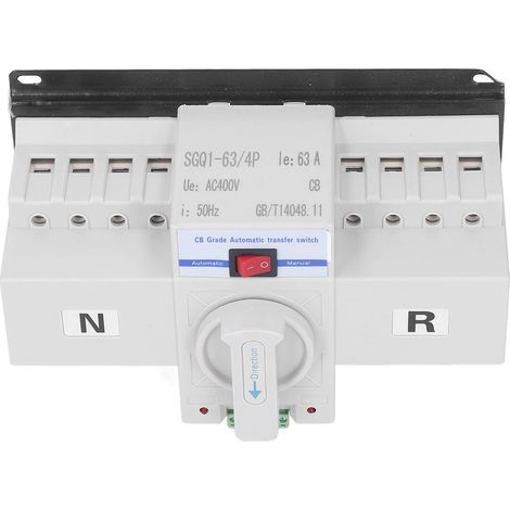 Interrupteur automatique de transfert SGQ1-63/4P 400V 63A, commutateur bipolaire électronique de puissance, disjoncteur automatique double alimentation. (1/5)