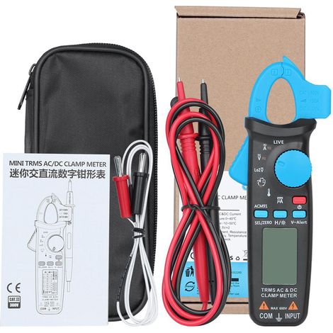 1pc Digital Clamp Multimeter AC/DC Voltage Current Resistance Temperature Tester 6000Count