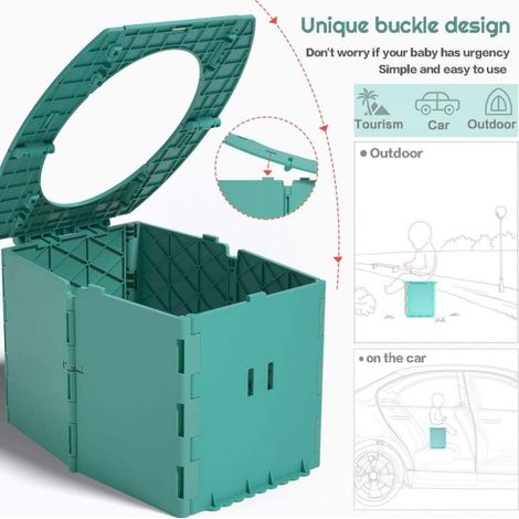 Toilettes pour bébé pliables, pot d'apprentissage, chaise percée portable pour les voyages et le camping (1/5)