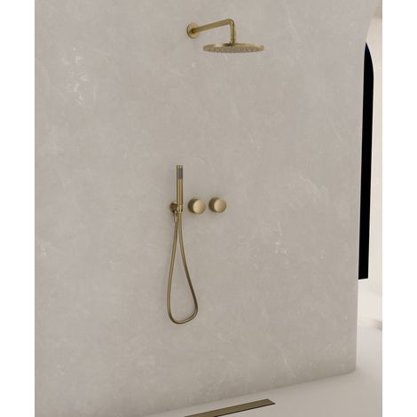 Pack ducha empotrada Oro cepillado - Leros