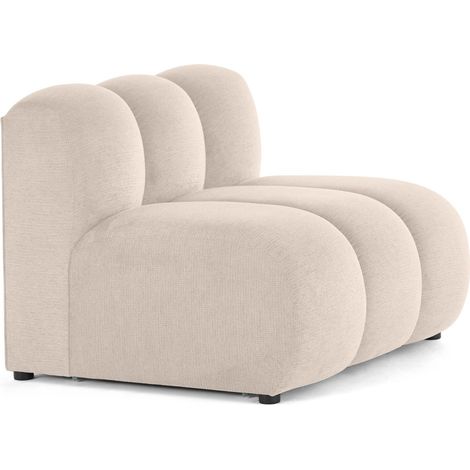 Lisa Design – Module d'assise sans accoudoirs en tissu texturé – Confort optimal – Dimensions 88x91cm – Style contemporain – Couleur beige (1/5)
